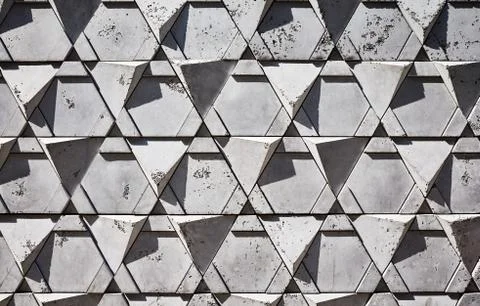 Triangular shape bricks wall background. Foto stock
