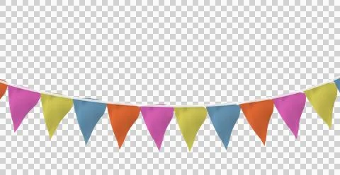 Triangular shape colorful bunting hanging Stock Photos