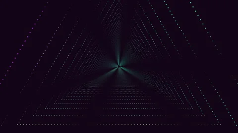 Triangular shape with colorful converging lines Stock Footage 270393958