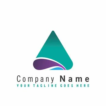 Triangular shape design that looks unique and also like the letter A. Illustrazione stock