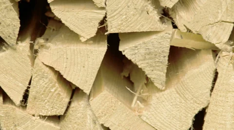 The triangular shape of the edge of the firewood Stock Footage 39289445