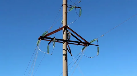 The triangular shape metal on the post Stock Footage 37281518