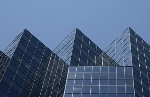 Triangular shape of an office building 库存照片