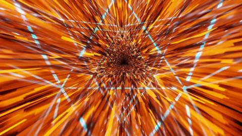 Triangular shape tunnel. 4k seamless looped animation. Fly through mirror tunnel Stock Footage 279747046