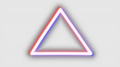 Triangular shape white lines neon chromatic aberration animated 2d 4k Stock Footage 238951760