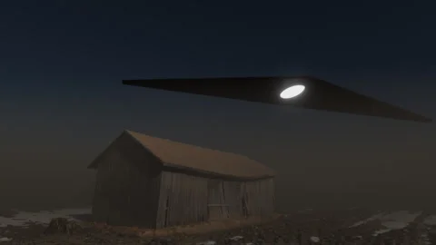 Triangular Shaped object flyover Stock Footage 252451694