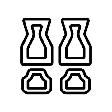 Triangular shaped textile rugs icon vector outline illustration Stock Illustration