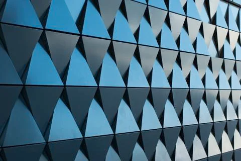 Triangular shaped wall design texture Stock Photos