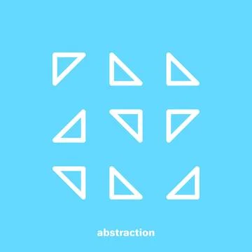 Triangular shapes of white lines on a blue background Illustrazione stock