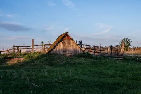 Triangular shed for storing Stock Photos