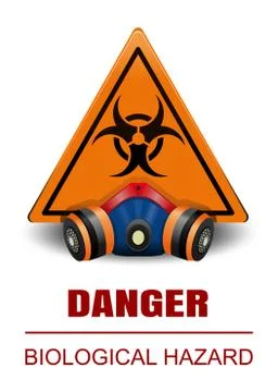 Triangular sign with a biohazard vector symbol Stock Illustration