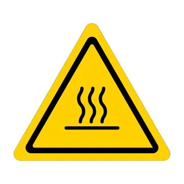 Triangular sign danger hot surfaces inside avoid contact burn イラスト素材