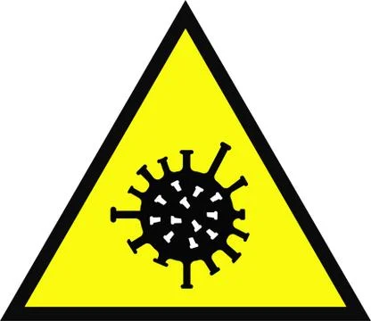 A triangular sign warning of the danger of coronavirus infection. Stock Illustration
