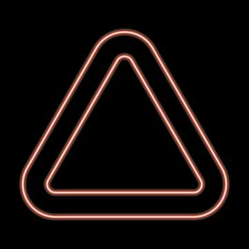 Triangular sign warning neon icon. Elements of web set. Simple icon for websi Stock Illustration
