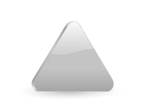Triangular silver 3d icon Stock Illustration