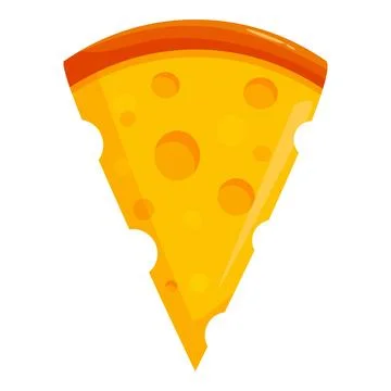 Triangular slice of swiss cheese showing holes and rind Stock Illustration