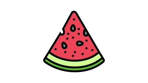 Triangular slice watermelon color icon animation 스톡 동영상 225000806