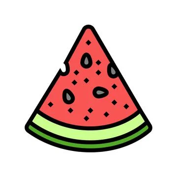 Triangular slice watermelon color icon vector illustration Ilustração Stock