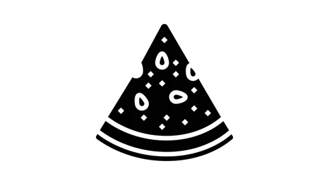 Triangular slice watermelon glyph icon animation 스톡 동영상 224838473