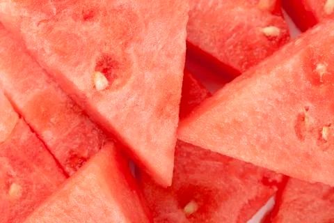 Triangular slices of watermelons Stock Photos
