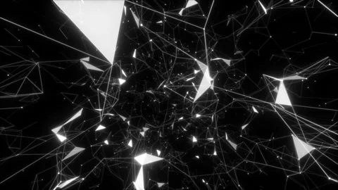 Triangular space.3d rendered abstract plexus shapes. Connection and web concept Video stock 98095297