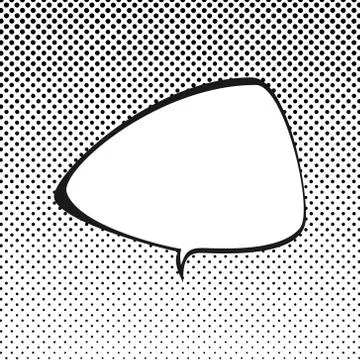 Triangular Speech Bubble on Halftone Background Stock Illustration