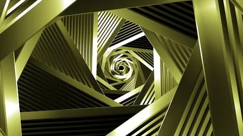 Triangular spiral twisted corridor, geometric spinning background, seamless loop 스톡 일러스트
