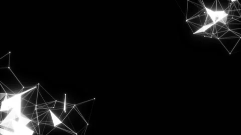 Triangular structures in the corners of the screen. Animated digital background Stock Footage 100109773