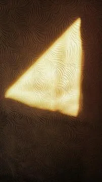 Triangular Sunlight Beam on Textured Floral Wallpaper Surface 스톡 사진