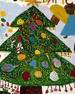 Triangular Symmetry: A Creative Botanical Pattern Illustration Stock Photos