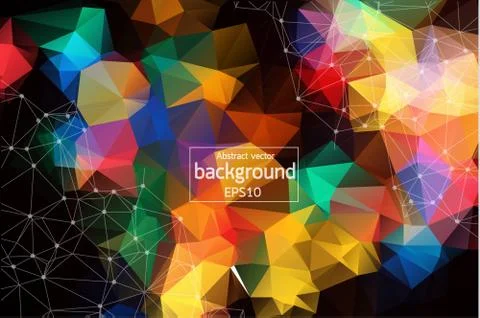 Triangular tech background with connections. Vector illustration. Stock Illustration