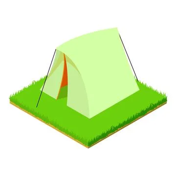 Triangular tent icon, isometric style Ilustração Stock
