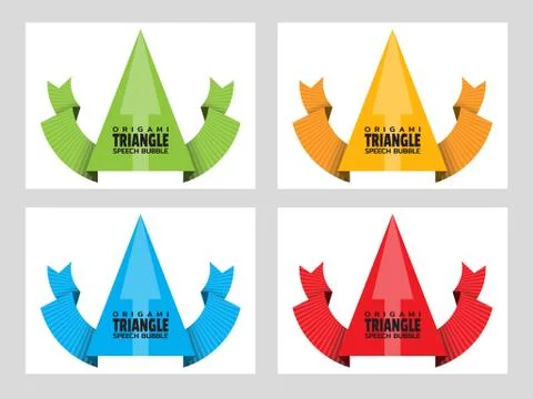 Triangular text banner with up arrow and ribbons. Template with space for tex Stock-Illustration