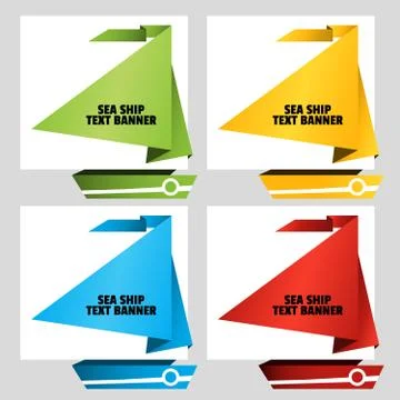 Triangular text banner like a nautical sailing boat. Template for text Stock-Illustration