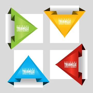 Triangular text banner like a to a paper airplane. Template with space for te Stock-Illustration