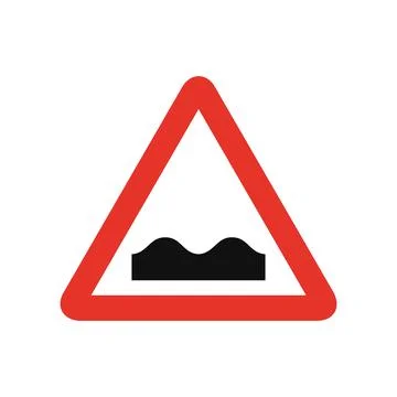 Triangular traffic signal in white and red, isolated on white background. War Stockillustratie