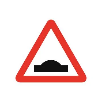 Triangular traffic signal in white and red, isolated on white background. War Stockillustratie