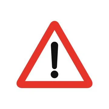 Triangular traffic signal in white and red, isolated on white background. Oth Stockillustratie
