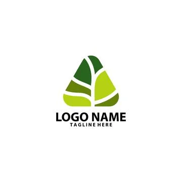 Triangular tree trunk logo design vector Stock-Illustration