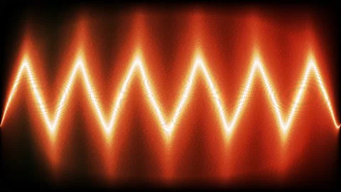 Triangular Triangle Wave Waveform Non-Sinusoidal Amber Display Panning Stock Footage 143142495