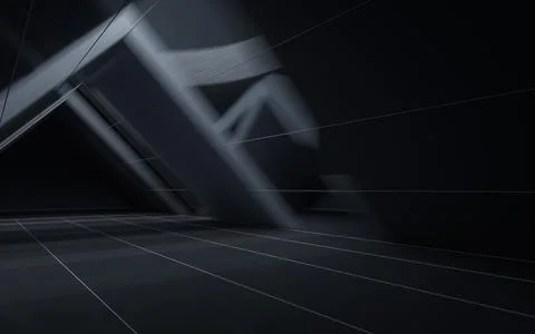 Triangular tunnel, abstract conception, 3d rendering. Stock Illustration