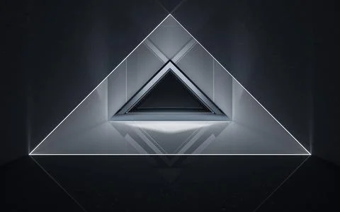 Triangular tunnel, abstract conception, 3d rendering. Stock Illustration