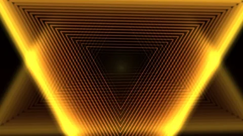 Triangular tunnel glows, concentric lines recede into abstract motion Stock Footage 329307477