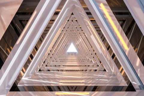 Triangular tunnel,Shuttle time,3d rendering. Stock Illustration