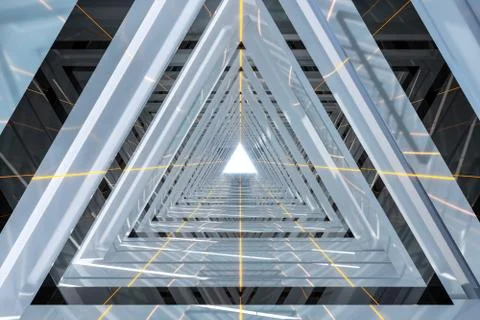 Triangular tunnel,Shuttle time,3d rendering. Stock Illustration