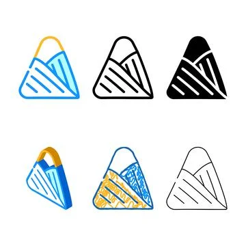 Triangular types bandage first aid color icon vector Stock Illustration