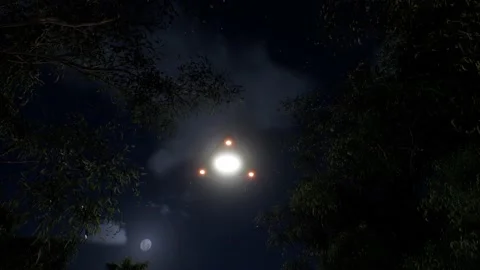 Triangular UFO  Flying by Stock Footage 161948291