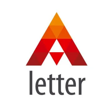 Triangular vector logo red letter A 스톡 일러스트