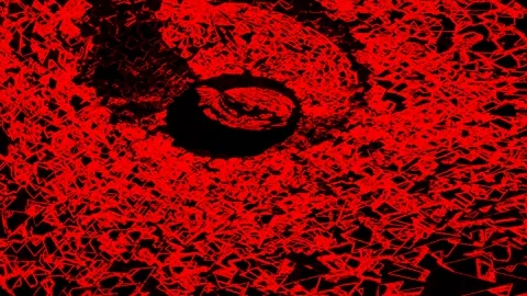 Triangular Vortex Pattern Video Glitch Geometric Rotation Outlines Red Stock Footage 313706871