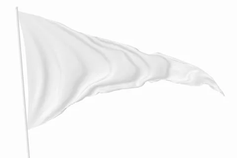 Triangular white flag on flagpole Stock Illustration